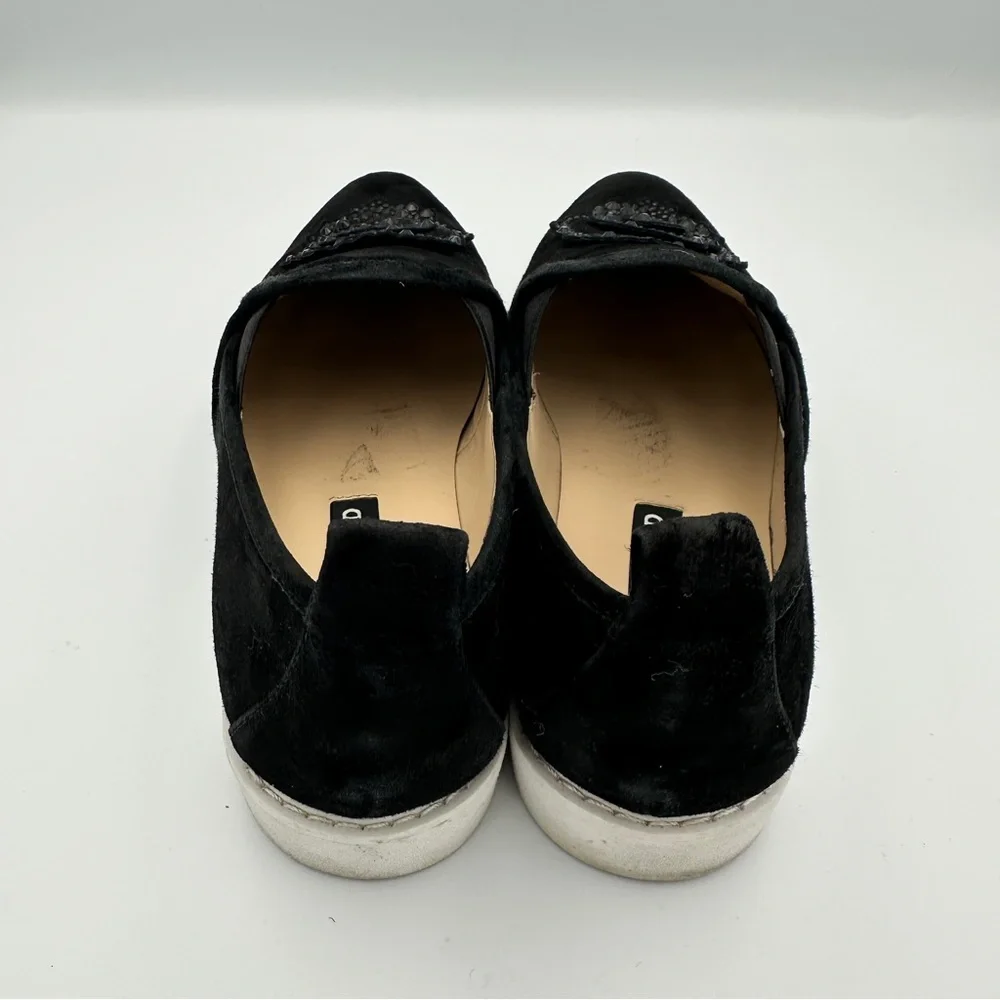 Karl Lagerfeld Velvet Slip-On Sneakers Black Floral Embellished Women’s 7.5‎ M